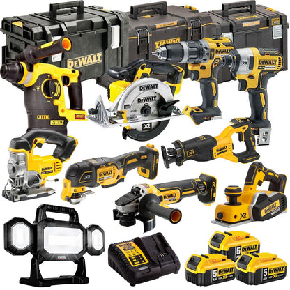Dewalt DCKT4T10P12 18V XR 10 Piece Power Tool Kit with 3 x 5.0Ah Batteries & Toughsystem Box